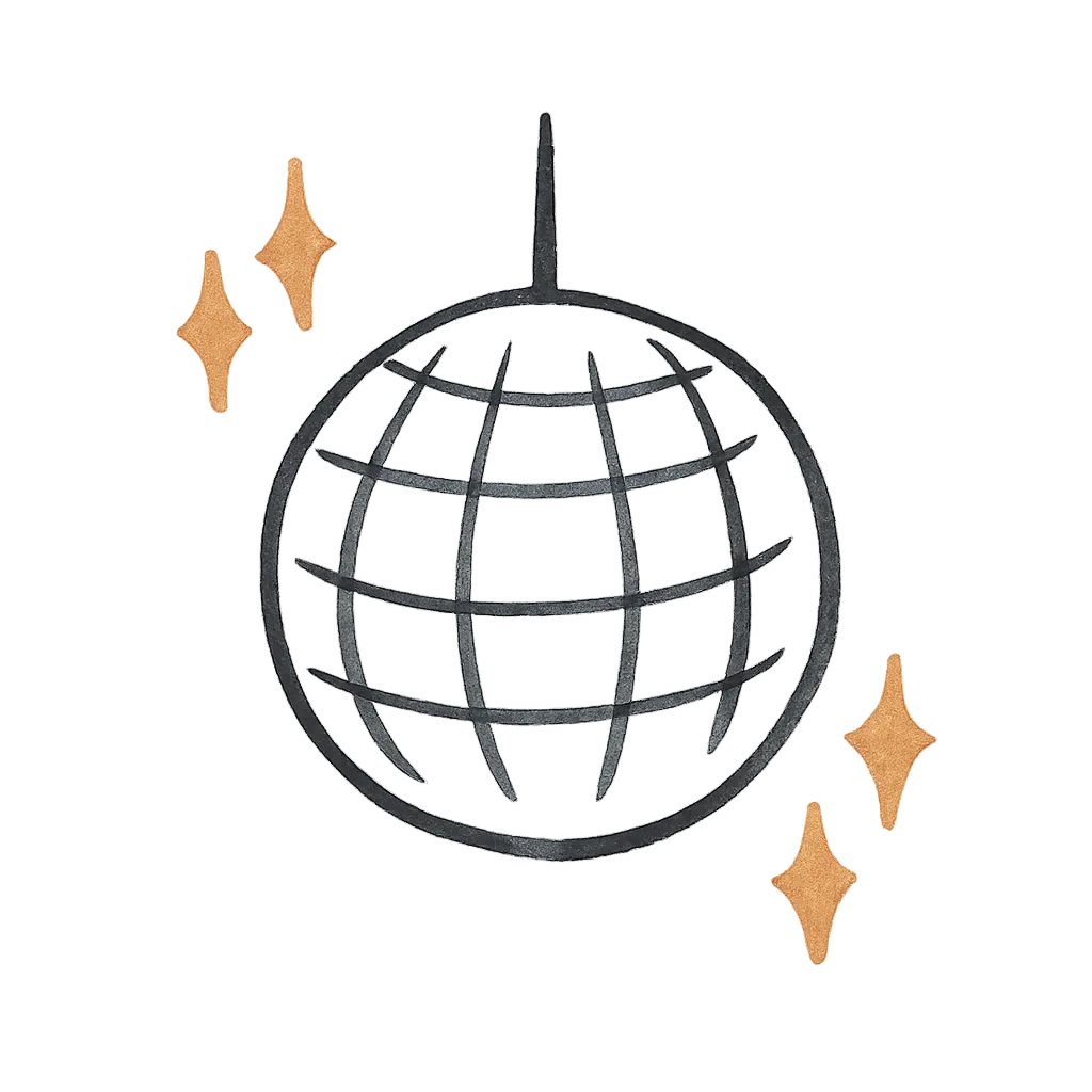 Ilustración de una bola de disco
